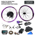 Purple 72v 3000W 35ah Complete Ebike Kit With Matching Front Wheel