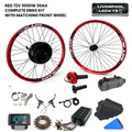 Red 72v 3000W 30ah Complete Ebike Kit With Matching Front Wheel
