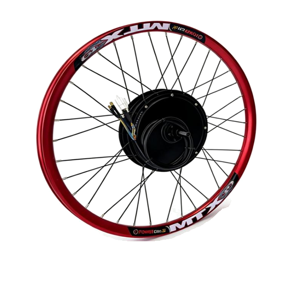 Red 3000w 27.5" 29" Ebike Conversion Kit With Matching Front Wheel
